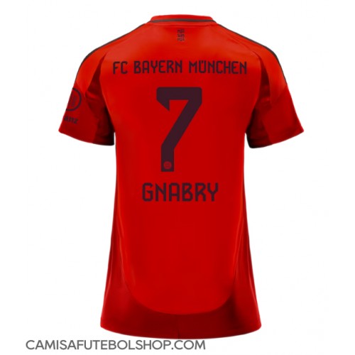 Camisa de time de futebol Bayern Munich Serge Gnabry #7 Replicas 1º Equipamento Feminina 2024-25 Manga Curta